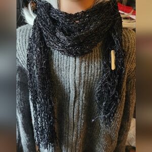 Elegant Black Lace Scarf